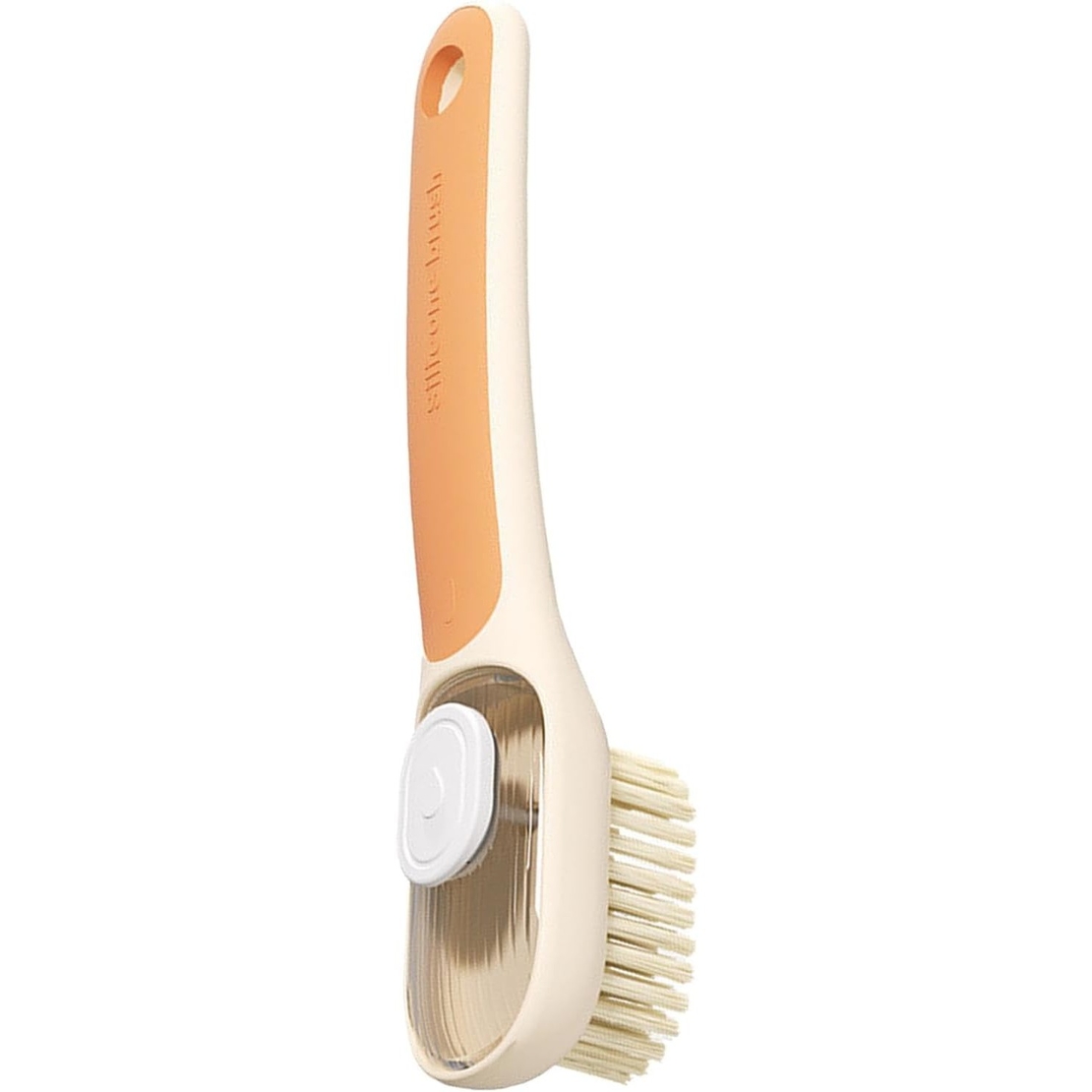 Perie Multifunctionala 2 in 1, Flippy, Perie Densa/Perie din Piele de Caprioara, cu Recipient Lichid, Maner Lung, 20.1x 4.3 x 5 cm, Portocaliu