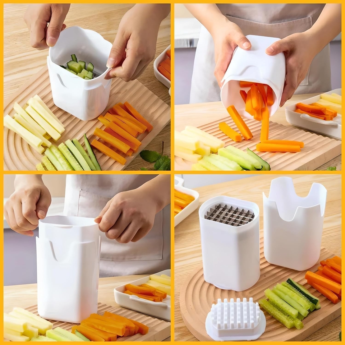 Feliator de Fructe si Legume, Flippy, din Plastic si Otel, Mecanic, Taiere 1.2 cm Grosime, 14 x 9.5 x 8 cm, Alb