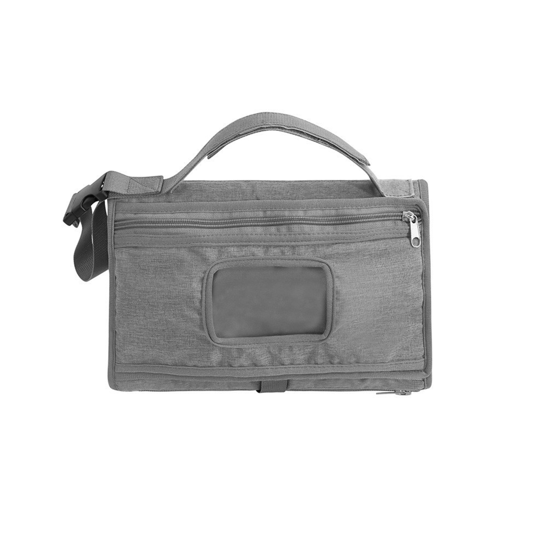 Geanta Multifunctionala, Flippy, Tip Aleza de Schimbat Scutece, Impermeabila, din Panza Oxford, cu Buzunare, Usor de Agatat, 30 x 20 cm, Gri