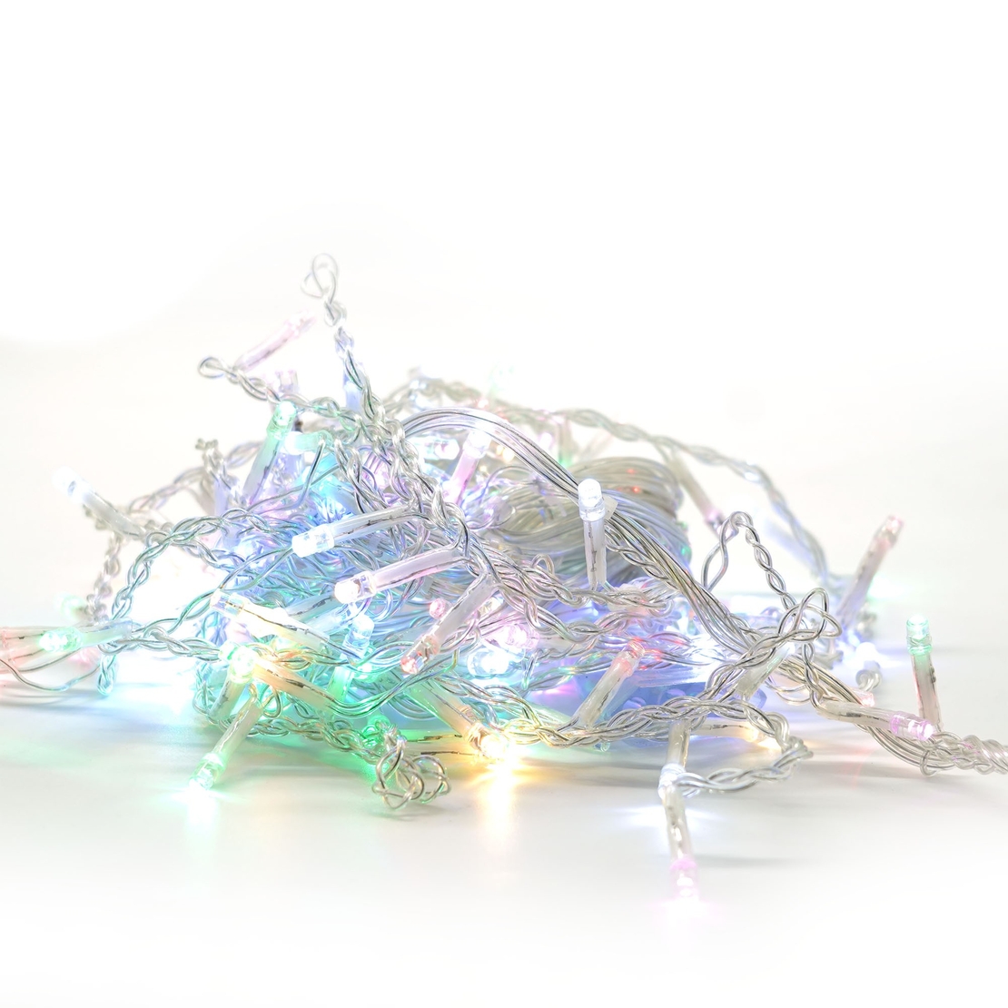 Instalatie Craciun Yoto, Tip Franjuri/Turturi, 4 m, 120 LED-uri, Prelungitor 1.5 m, 8 Jocuri de Lumini, Interconectabila, Conectare la Retea, Fir transparent, Interior/Exterior, Multicolor