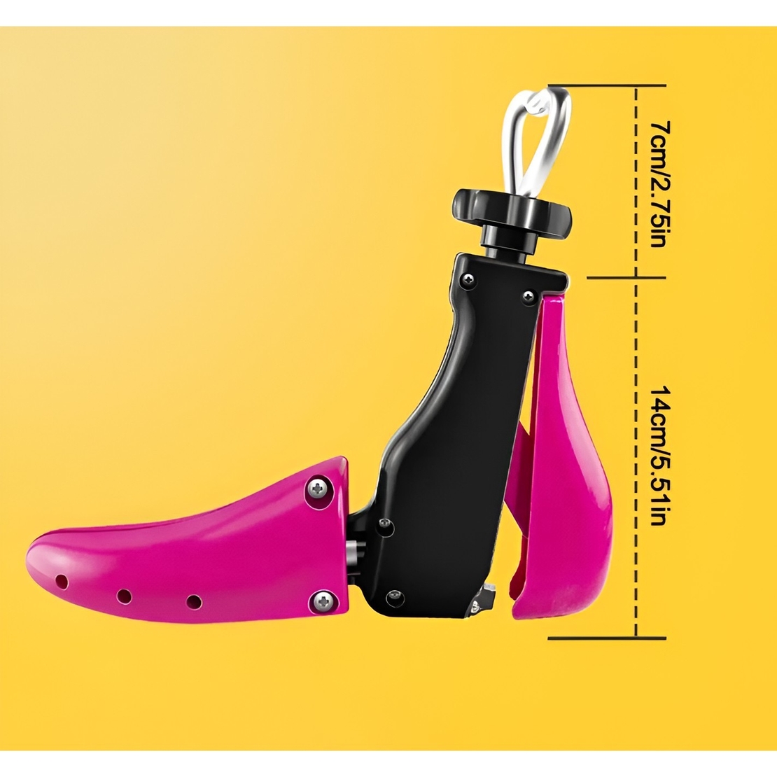 San/Calapod Pro Reglabil, Flippy, Alungire si Largire 4 Directii, Marime 40-47, Pantofi, Ghete, Adidasi, Arc, 22 x 21.5 x 7 cm, Roz / Negru