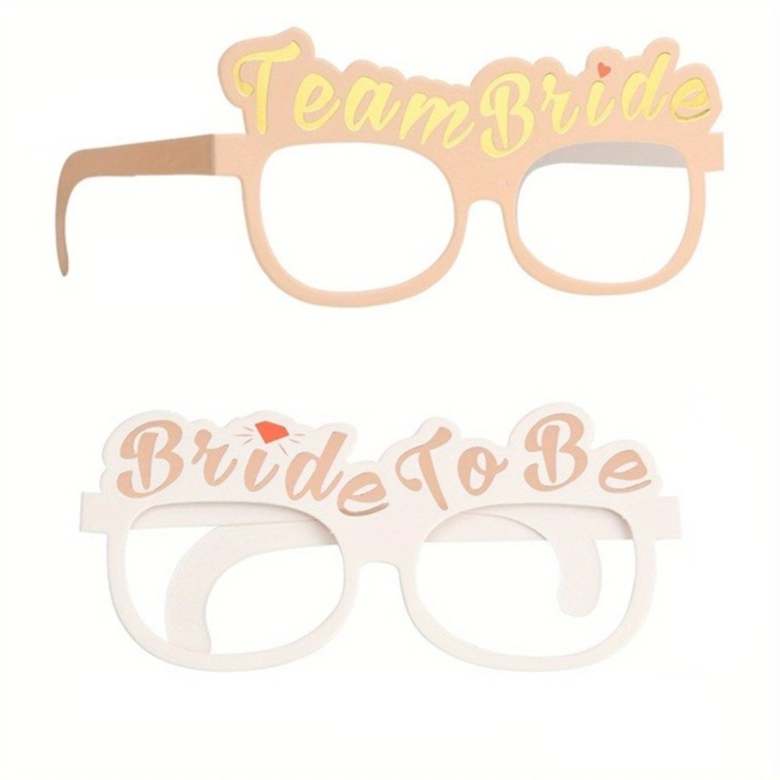 Set 10 Ochelari, Flippy, Tematica Petrecerea Burlacitelor, Model Team Bride si Bride to Be, 9 x Roz, 1 x Alb
