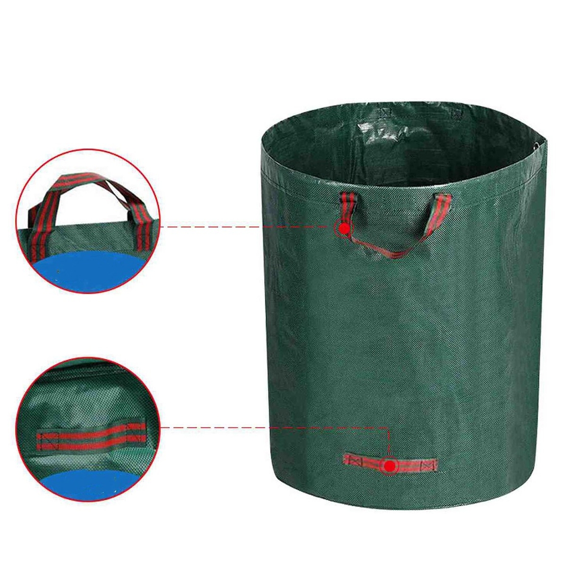 Sac de Colectare a Frunzelor, Flippy, Cos Sac pentru Gradina, Sac de Depozitare a Frunzelor, 45 x 38 cm, 60 l, Verde
