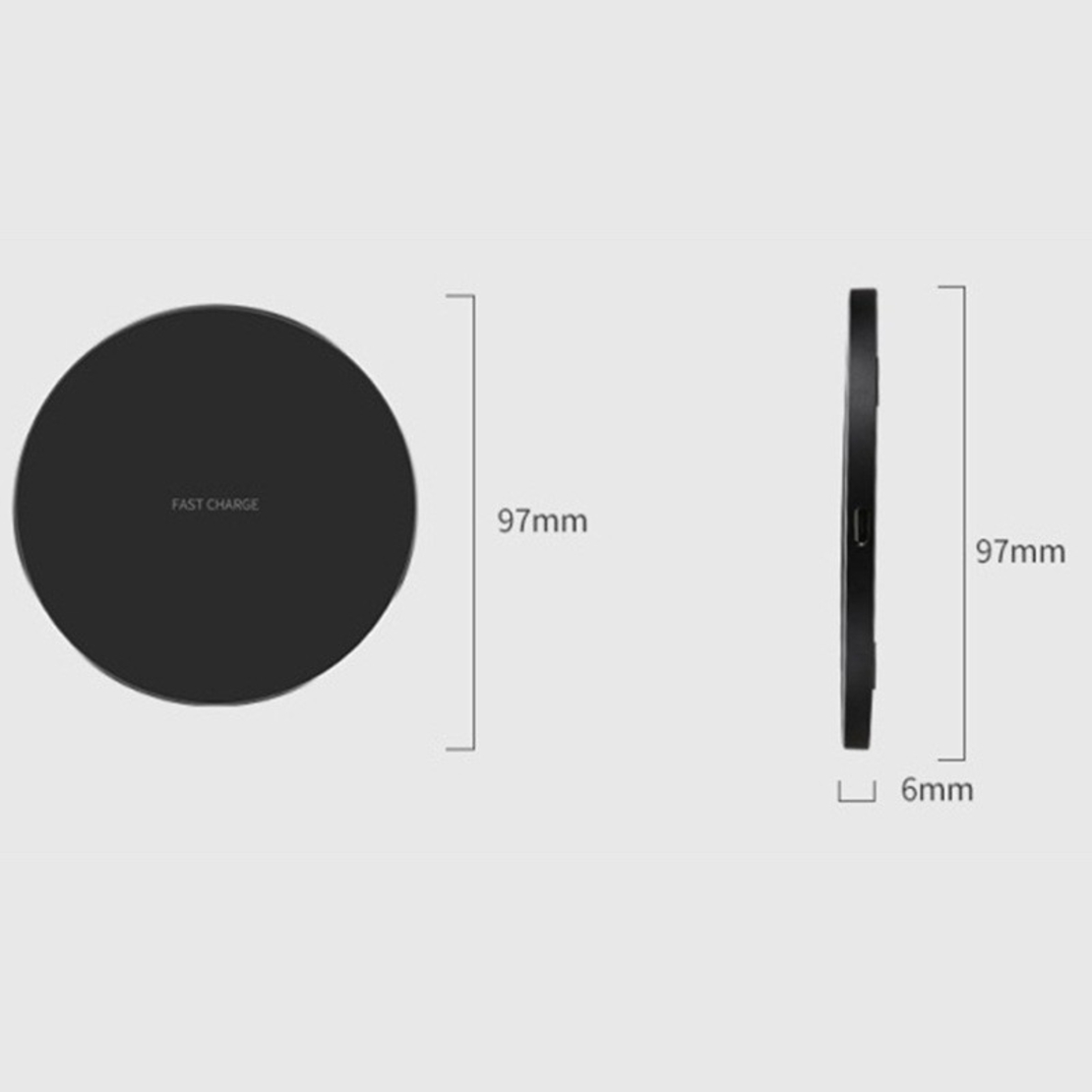 Incarcator Wireless Flippy, Fast Charge, 15W, Ultra Slim, compatibil cu iPhone, cablu inclus, Rotund, Negru