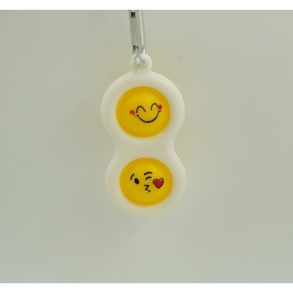 Jucarie Senzoriala Antistres, Simple Dimple, Breloc 2 Bulinute, Alb, model 2