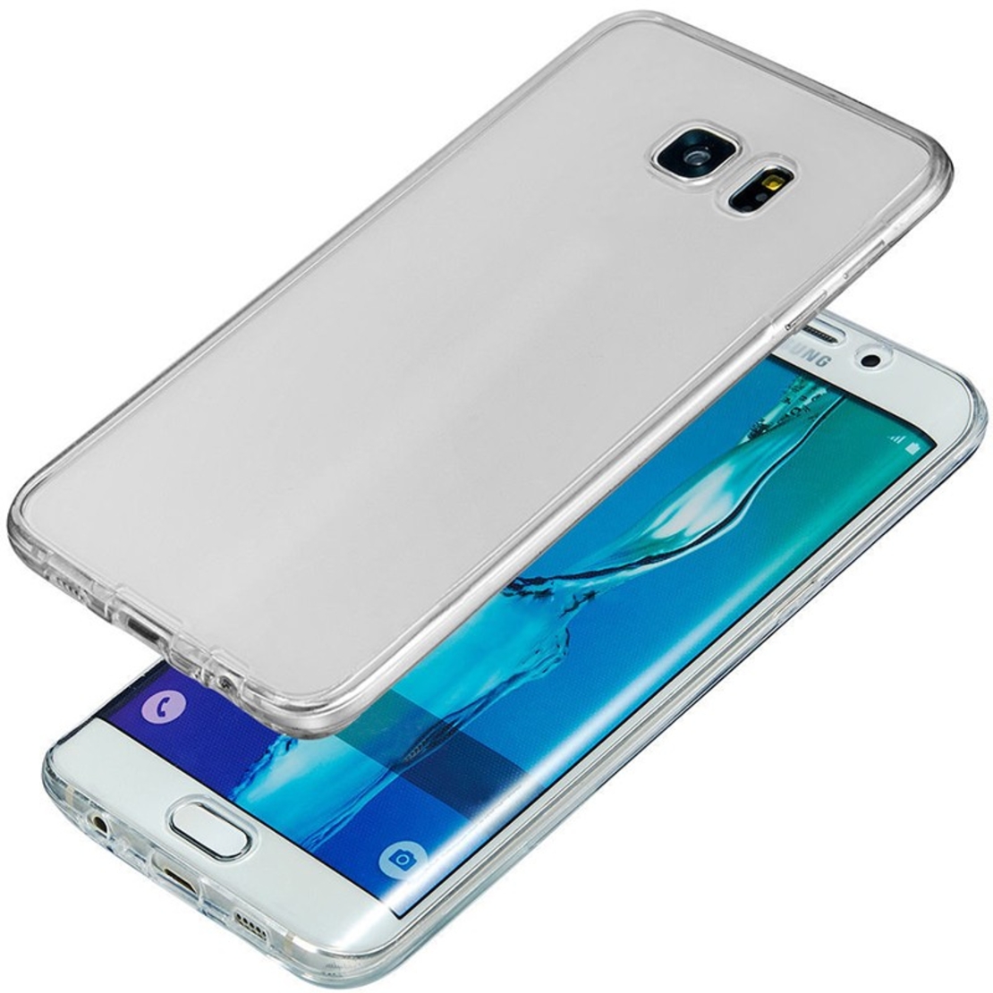 Husa de protectie Flippy® pentru Samsung A7 2017 Full Tpu 360 V2 Transparent cu margini albe