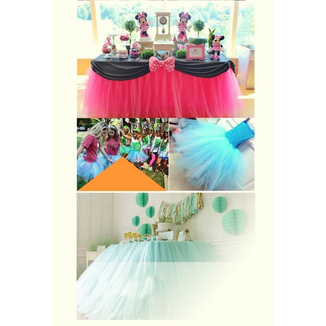 Tul Decorativ, Flippy, 15 cm Latime, 22 cm Lungime, din Poliester, Roz