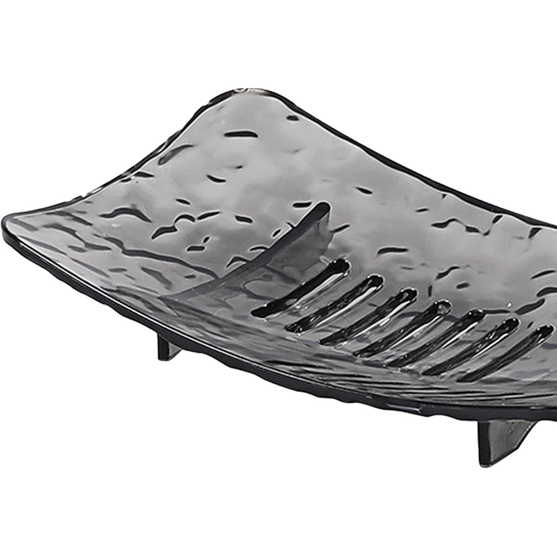Savoniera din Plastic Flippy, 11 x 8 cm, cu Scurgere Apa, Design Modern, Gri