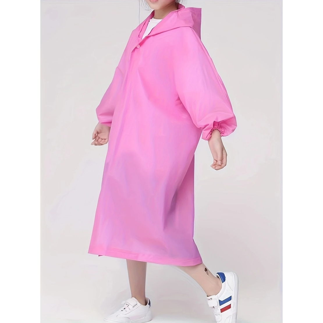 Pelerina de Ploaie, Flippy, pentru Copii 100-145 cm, din EVA, Impermeabila, Inchidere cu Capse, Roz