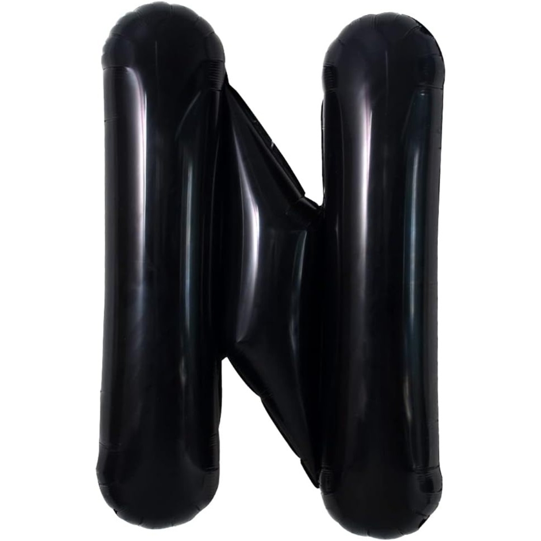 Balon Folie Metalizata Litera N, Flippy, 40 cm, Umflati cu Heliu sau Aer, Ambalaj Individual, Pai inclus, Negru