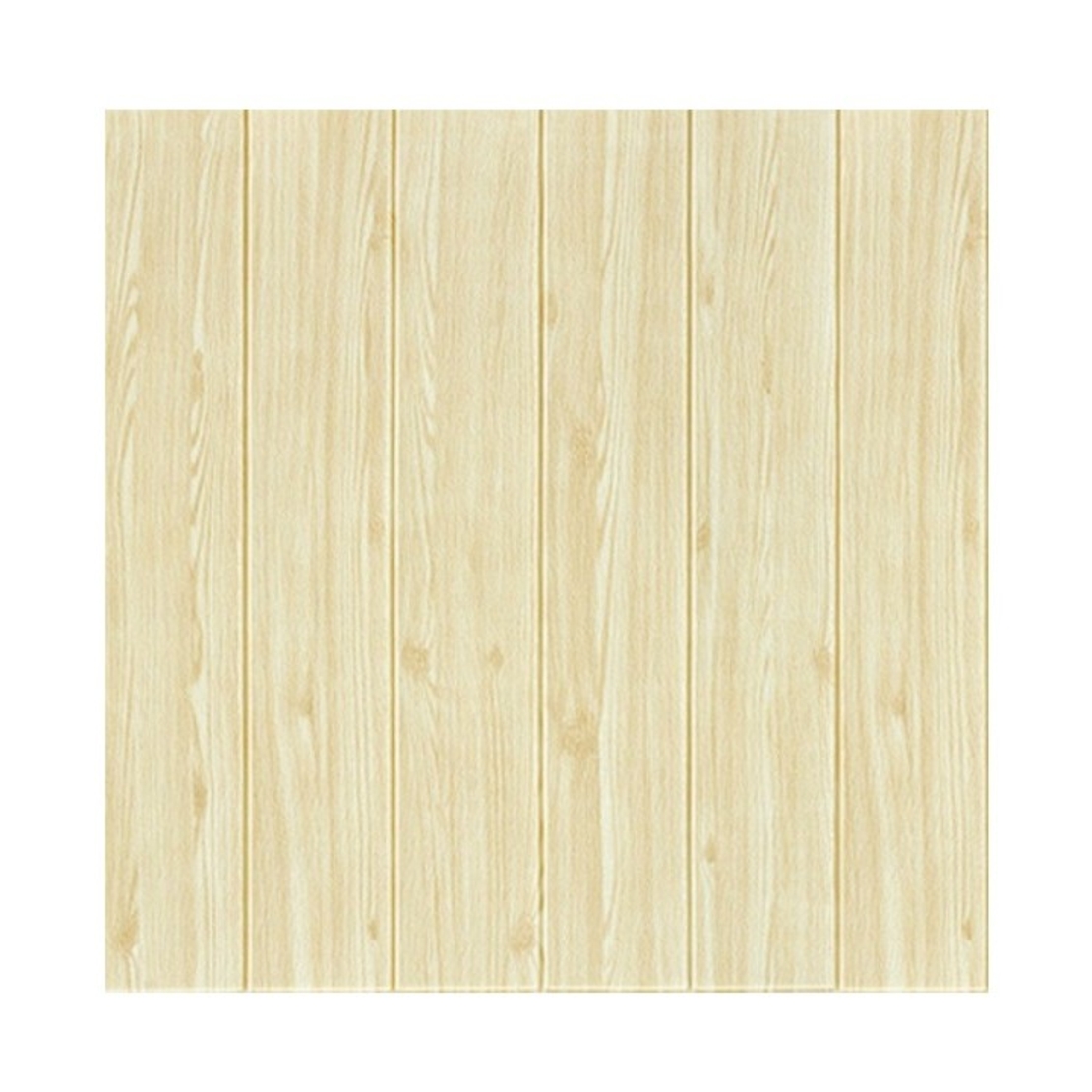 Set 10 Placi Tapet 3D, Flippy, 70 x 70 cm, Grosime 3 mm, din Rasina, Tip Placi de Lemn, Suprafata Acoperita 4.9 mp, Crem