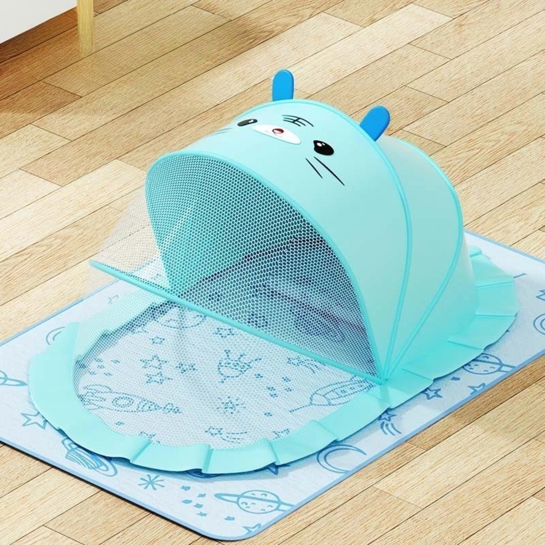 Husa Anti-Tantari, Flippy, Pliabila, Protectie 360 Grade, Parasolar, 0-1 An, 60 x 55 x 5 cm, Albastru