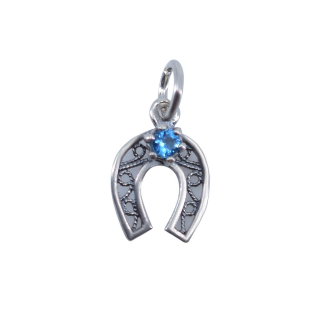 Pandantiv din Argint 925 Potcoava Filigran cu Piatra