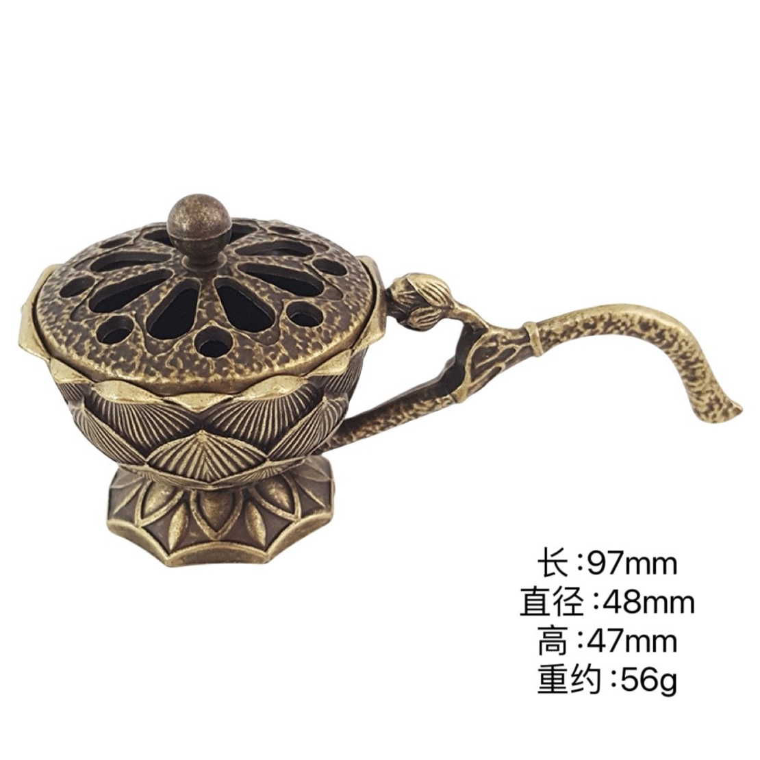 Suport de Tamaiat, Flippy, din Aliaj de Zinc, Model Lotus, Ignifug, 9.7 x 4.8 x 4.7 cm, Bronz