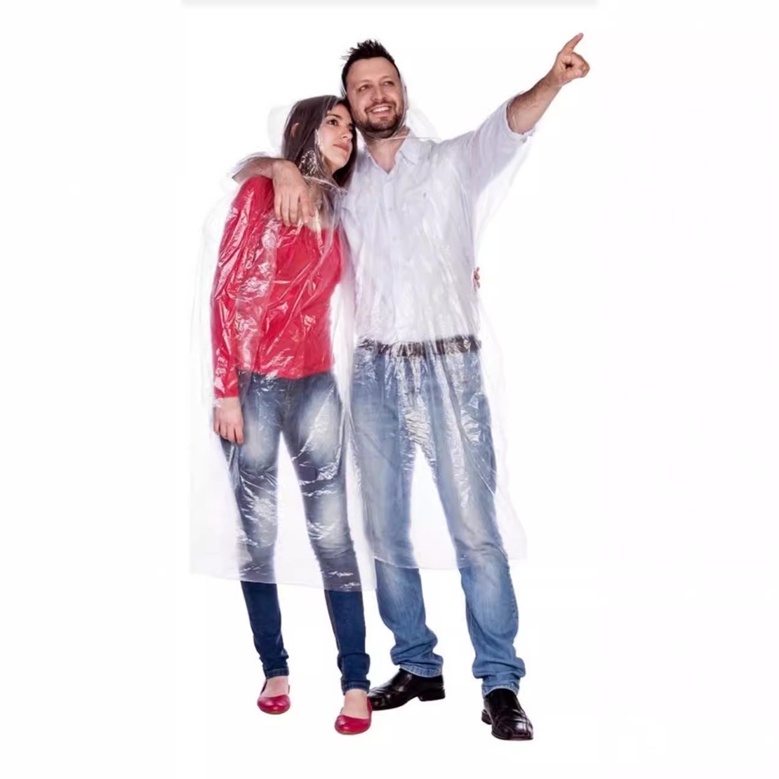 Pelerina de Ploaie, Flippy, pentru Adulti, 150 x 90 cm, Tip Poncho, Impermeabila, de Unica Folosinta, 30 g, Transparent