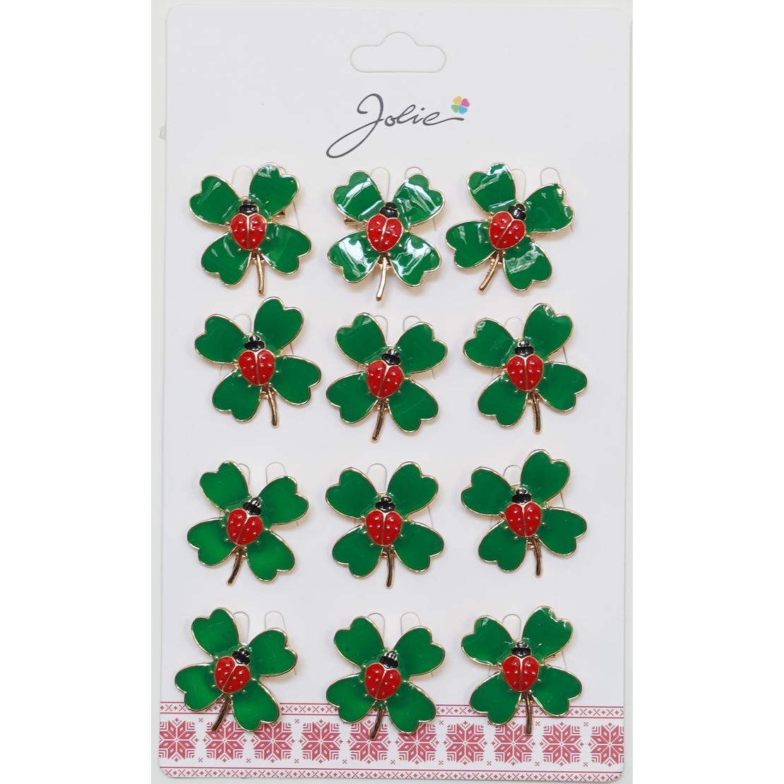 Set 12 Brose Martisor Primavara Buburza pe Trifoi cu Coada