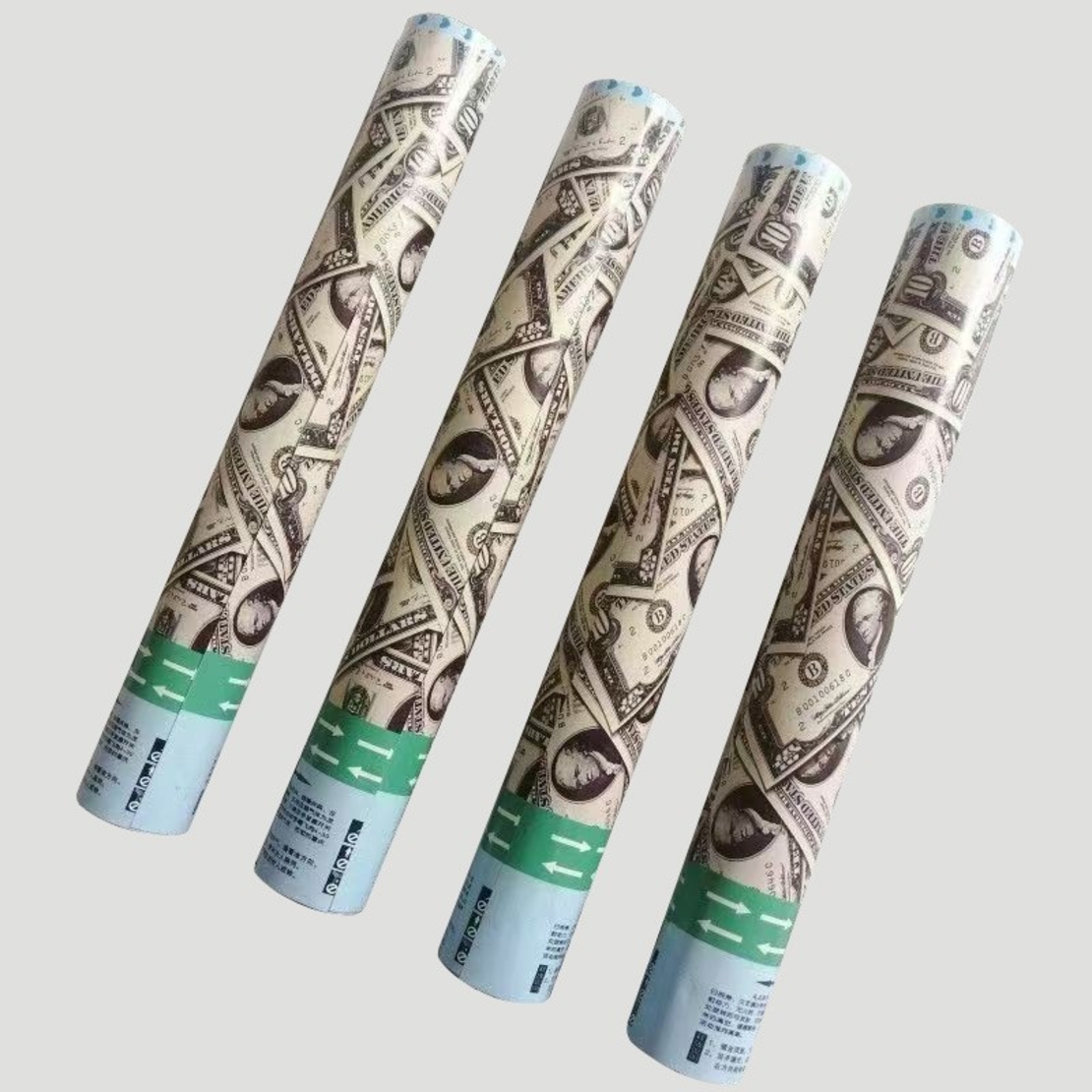 Tub de Confetti, Flippy, Money, 60x5 cm, Confetii Asortate Model Dolari, Eliberare prin Rasucire, Multicolor