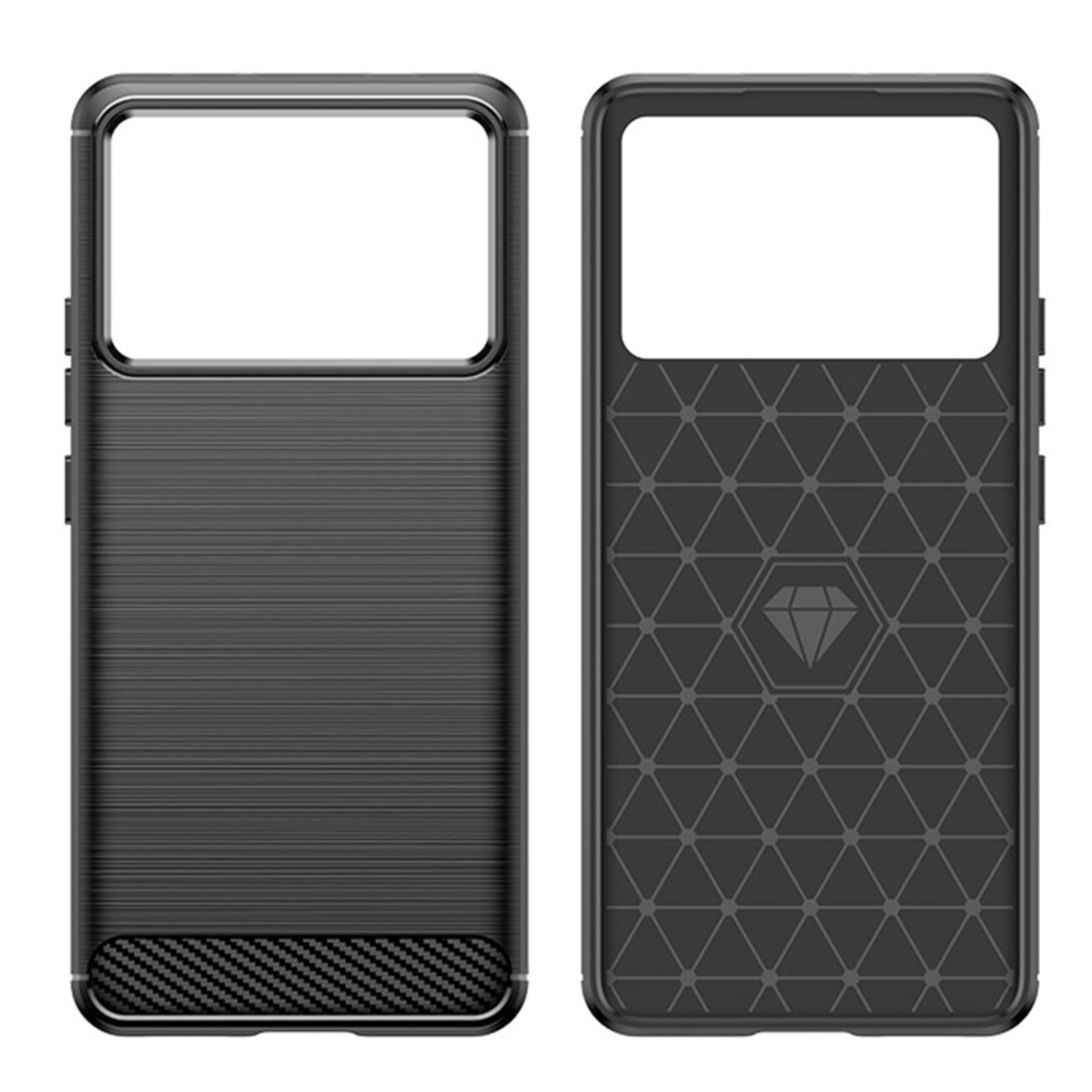Husa de Protectie pentru Xiaomi Redmi Note 13C 5G, Flippy, Protectie 360, din TPU cu element de Carbon, Anti Alunecare, 1.8 mm, Negru
