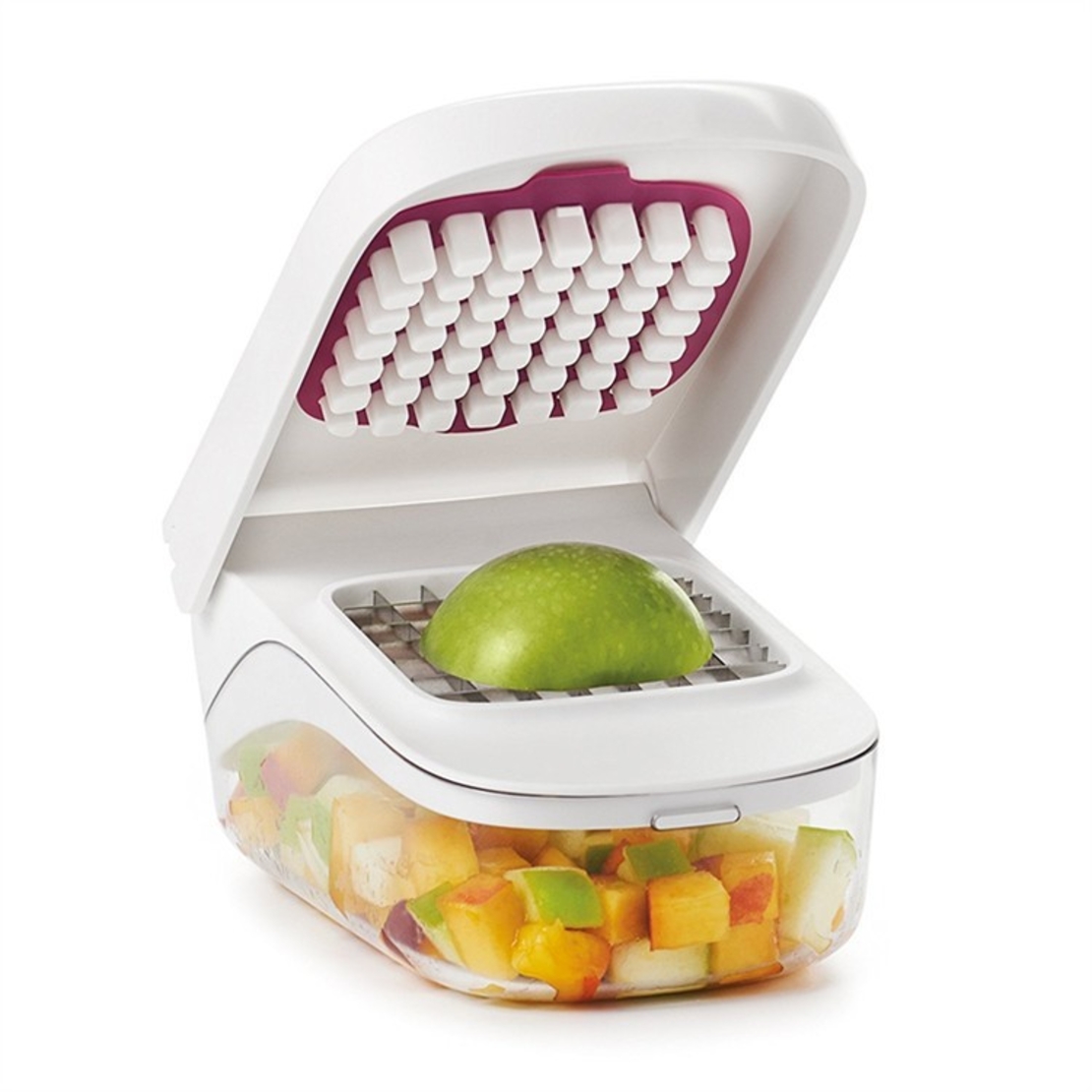 Feliator pentru Legume, Flippy, Ustensila Bucatarie, Presa Manuala pentru Carfoi Pai, Multifunctional, 20x12.5x10 cm, ABS, Alb