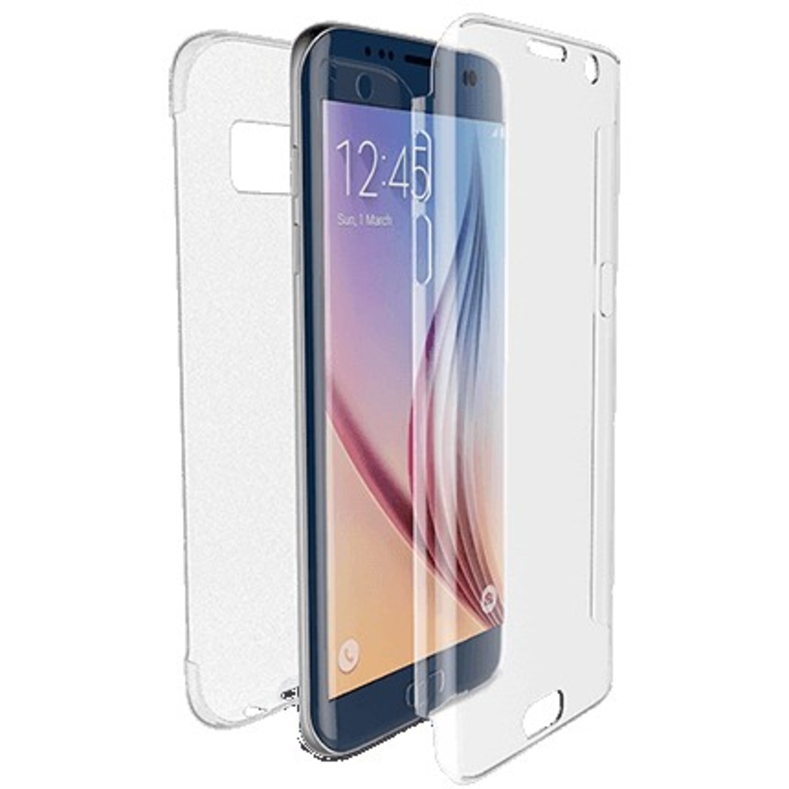 Husa de protectie Flippy® pentru Samsung A7 2017 Full Tpu 360 V2 Transparent cu margini albe