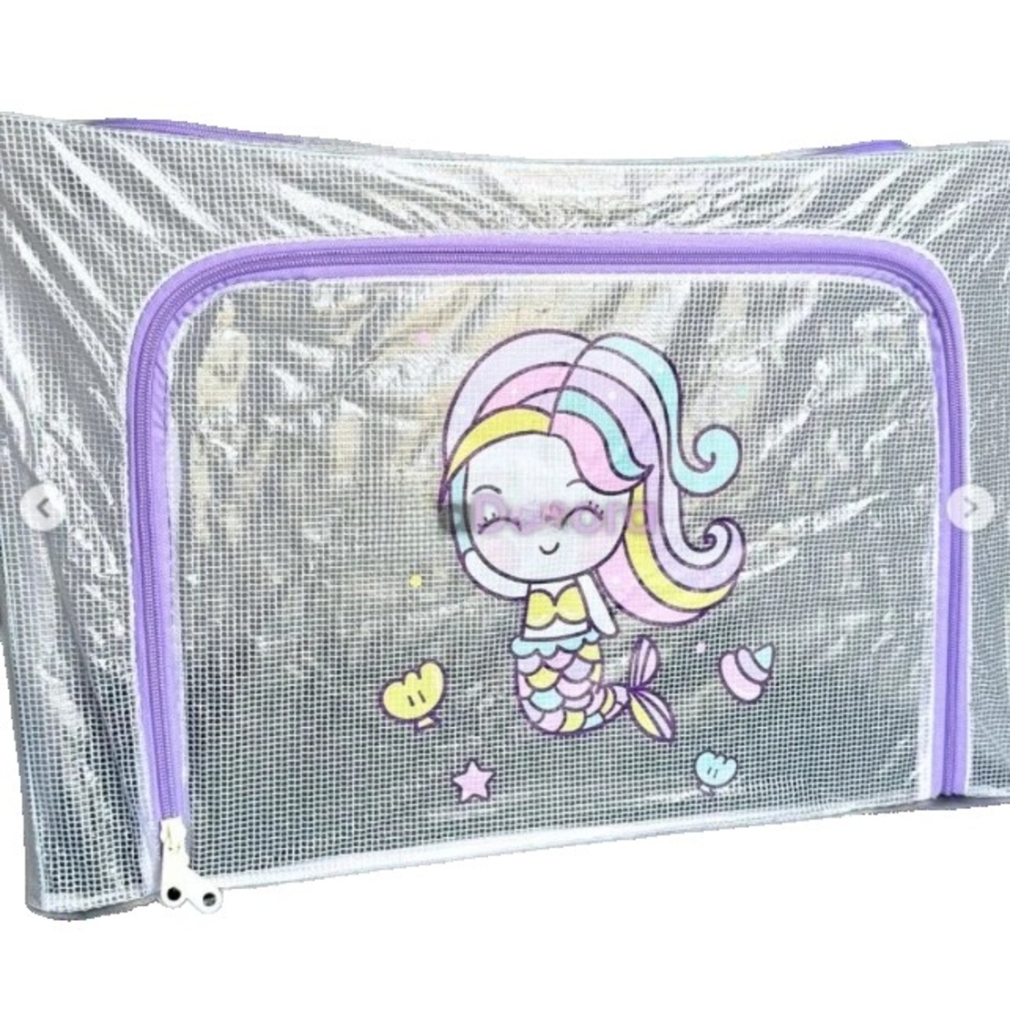Cutie de Depozitare, Flippy, pentru Camera Copiilor, 66L, din PVC, Model Sirena, 50 x 40 x 33 cm, Transparent