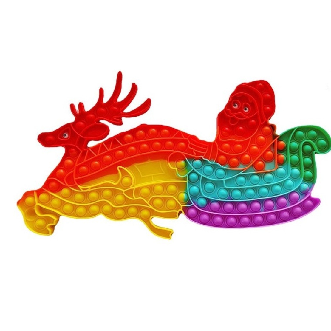 Jucarie Antistres, Flippy, Tip Pop It Now and Flip It, Sania Lui Mos Craciun, 42 x 21 cm, Multicolor