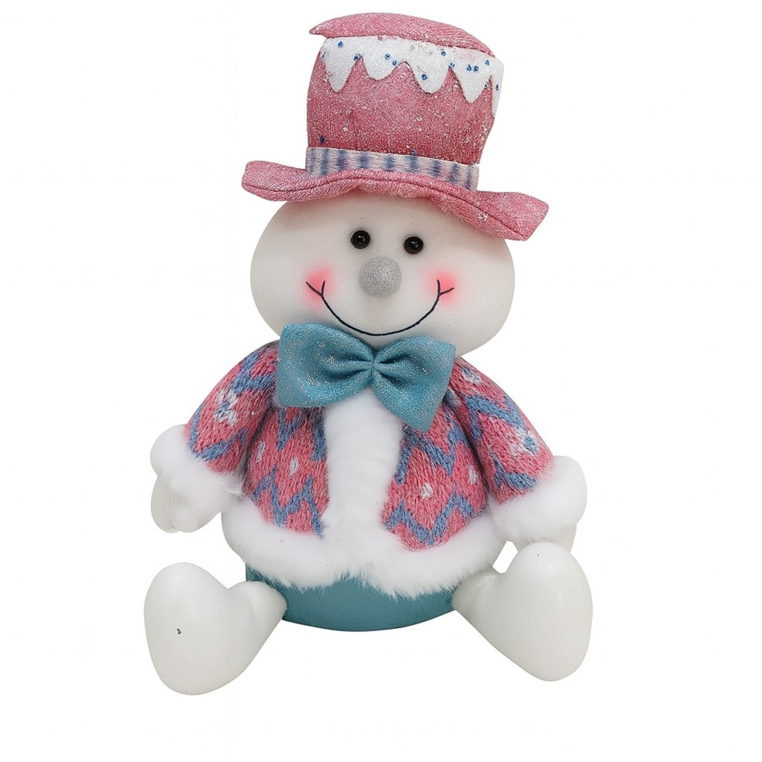 Figurina de Craciun Om de Zapada cu Palarie, Flippy, Figurina Decorativa Om de Zapada pentru Sarbatorile de Iarna, 26 x 20 x 12 cm, Multicolor