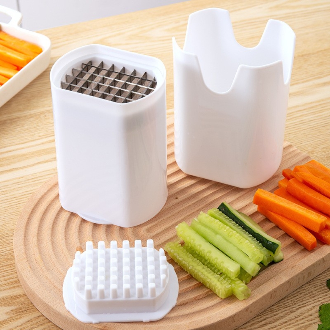Feliator de Fructe si Legume, Flippy, din Plastic si Otel, Mecanic, Taiere 1.2 cm Grosime, 14 x 9.5 x 8 cm, Alb