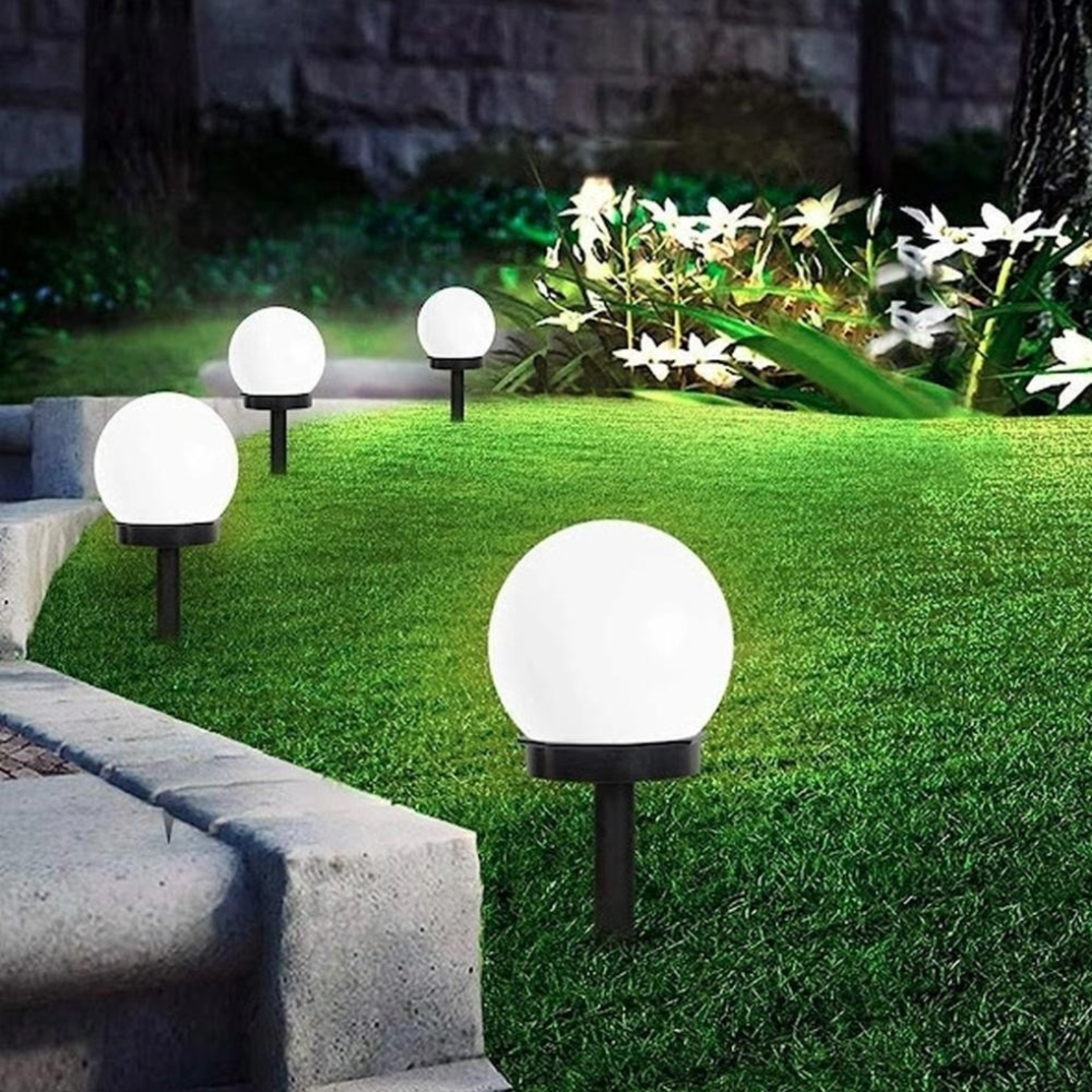 Set 2 Lampi Solare LED, Sferice, Tip Glob Flippy, Diametru 10 cm, Alb rece