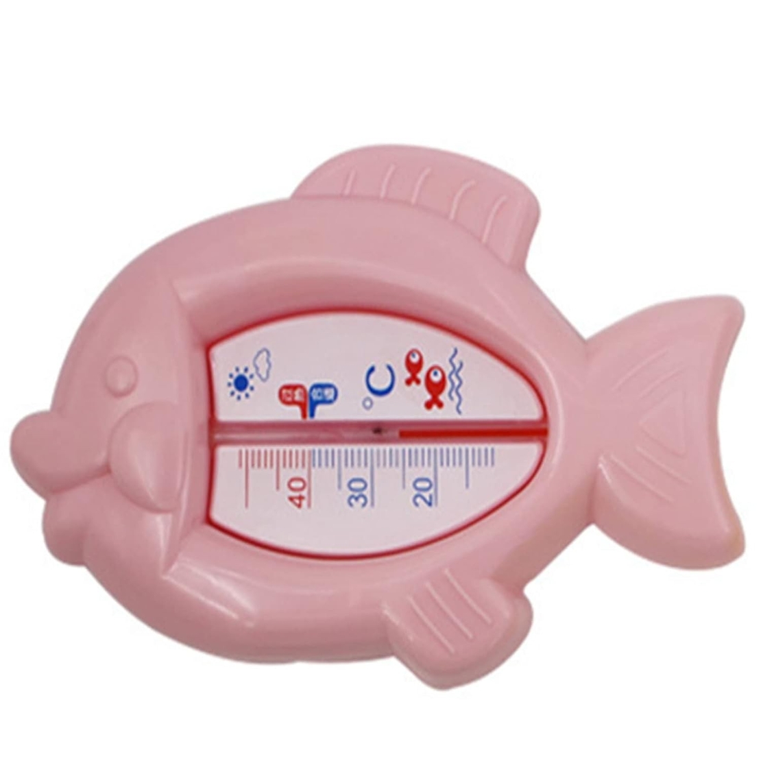 Termometru pentru Baie, Flippy, Plutitor, Rezistent la apa, Multifunctional, Model Peste, 15.5x9.5x2 cm, Roz