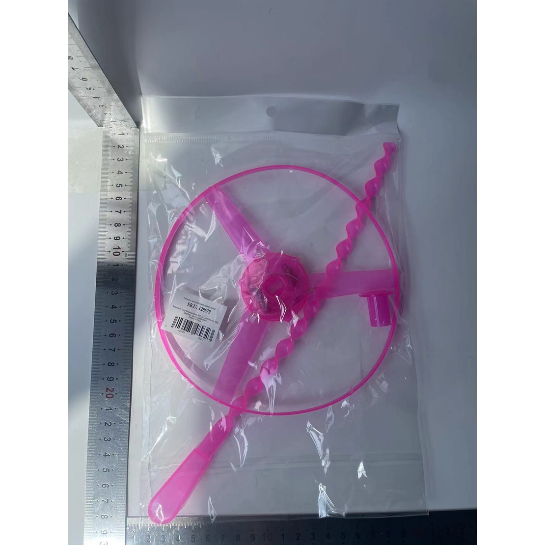 Jucarie Disc Zburator, Distractiv pentru Copii, Flippy, Aruncator Manual din Plastic, cu Lumini, Roz