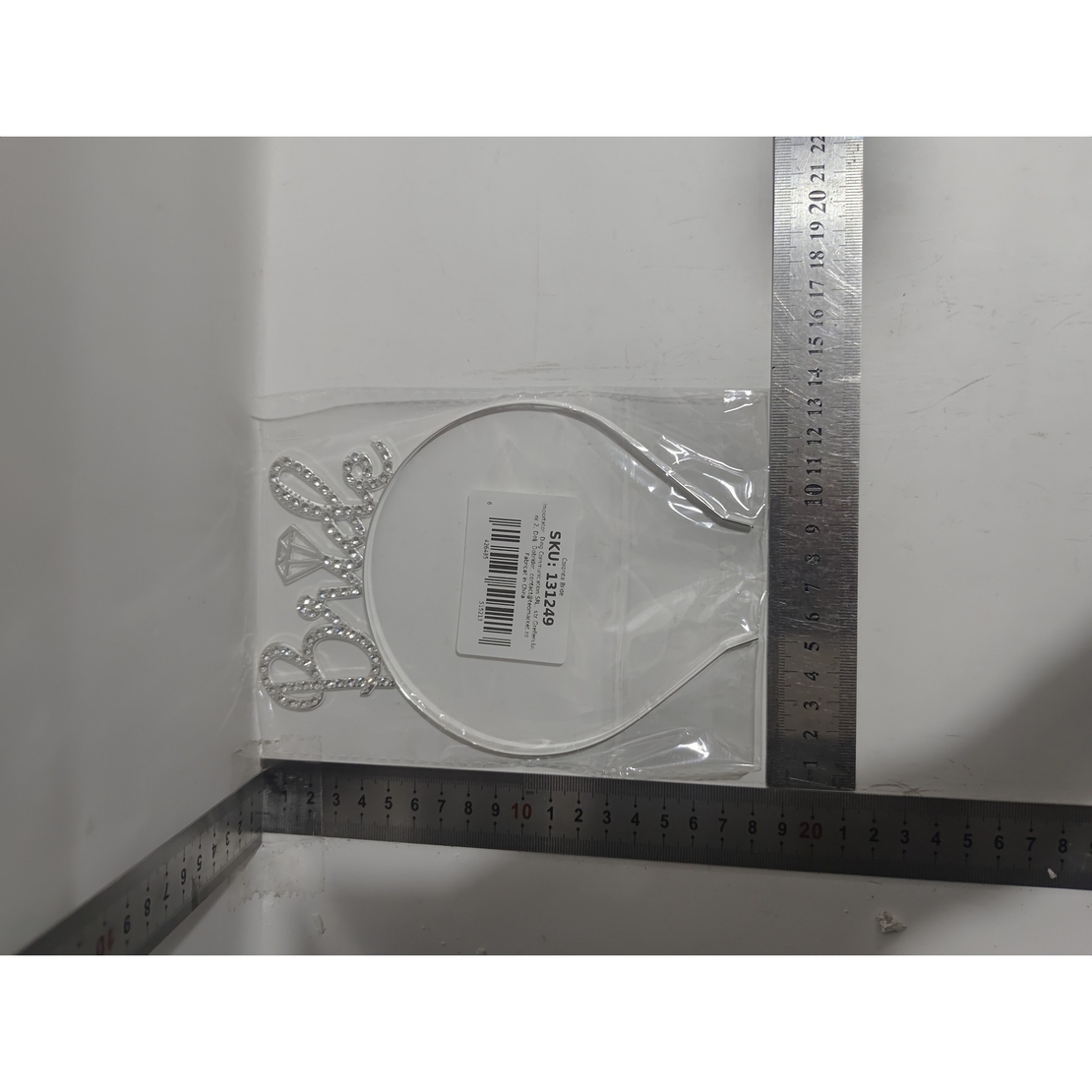 Coronita pentru Mireasa, Flippy, Model Bride, cu Cristale, Marime Universala, 12.5 x 14.5 cm, Alb