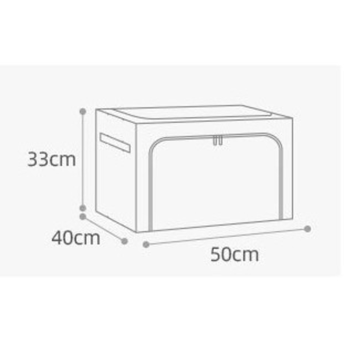 Cutie de Depozitare Pliabila, Flippy, 66 L, din Bumbac si In, 50x40x33 cm, Fereastra Frontala, 2 Usi de Acces cu Fermoar Bidirectional, Cadru Metalic, Suport Baza Stabil din Plastic, Bleu