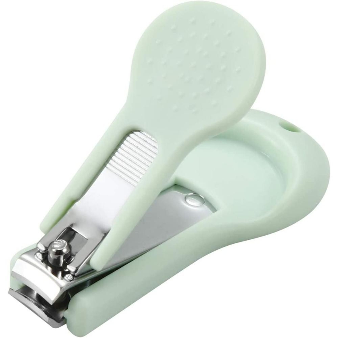 Set 4 Piese Ingrijire Unghii Bebelusi, Flippy, din ABS+Otel Inoxidabil, Cutie de Depozitare Tip Bufnita, de la 0 Luni, 11.5 x 5 x 11.5 cm, Verde