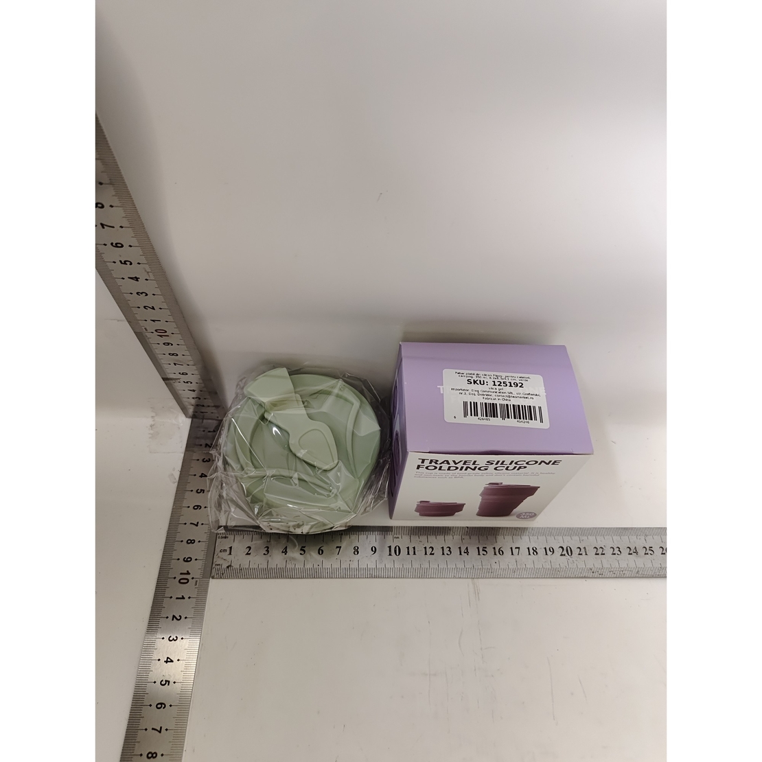 Pahar pliabil din silicon Flippy, pentru calatorii, camping, 350 ml,  8.2x6.3x9.1 cm, verde