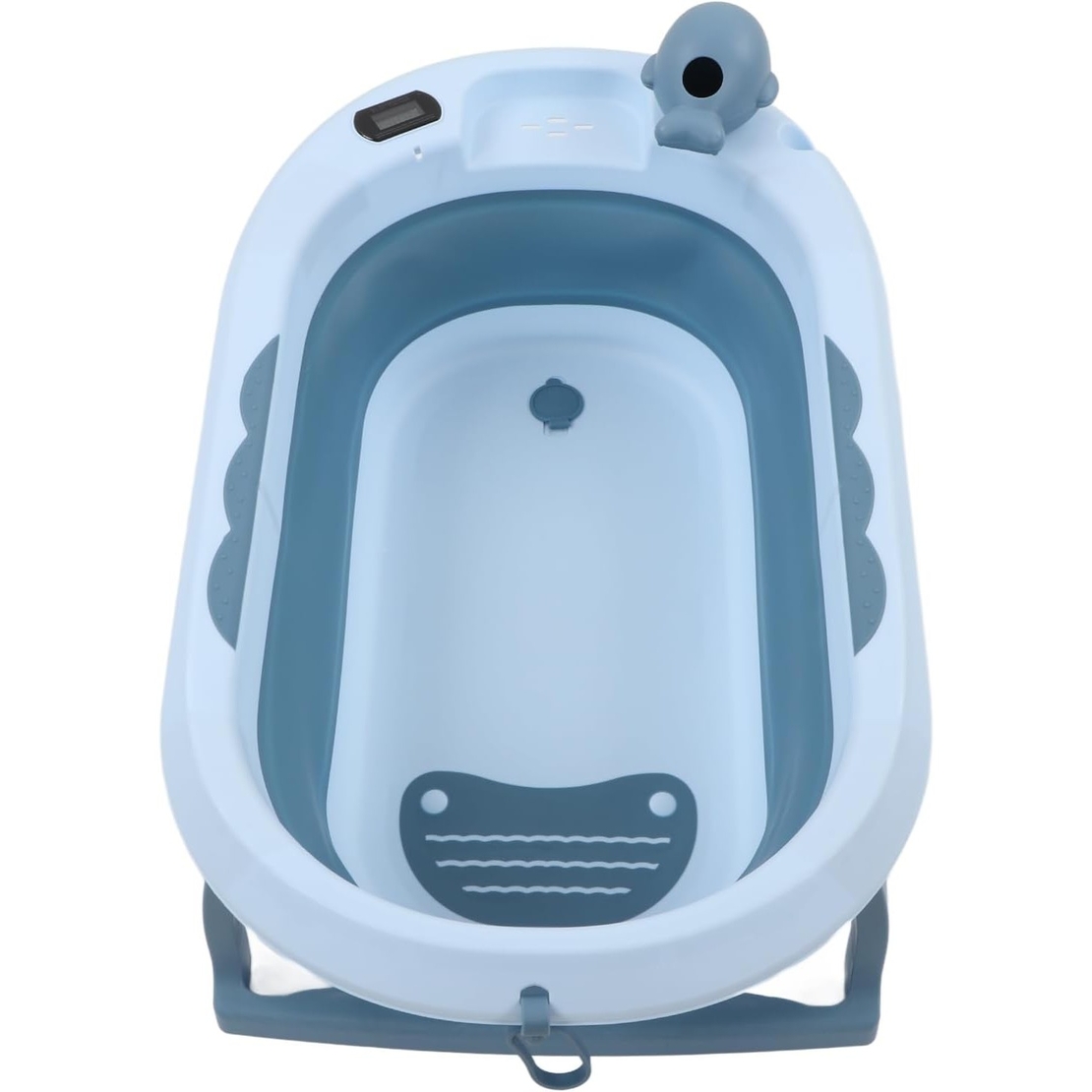 Cada de Baie, Flippy, pentru Copii 0 luni - 6 Ani, cu Termometru, Pliabila, Perna Suport Inclusa, din Plastic, 81.5 x 49 x 21.5 cm, Albastru