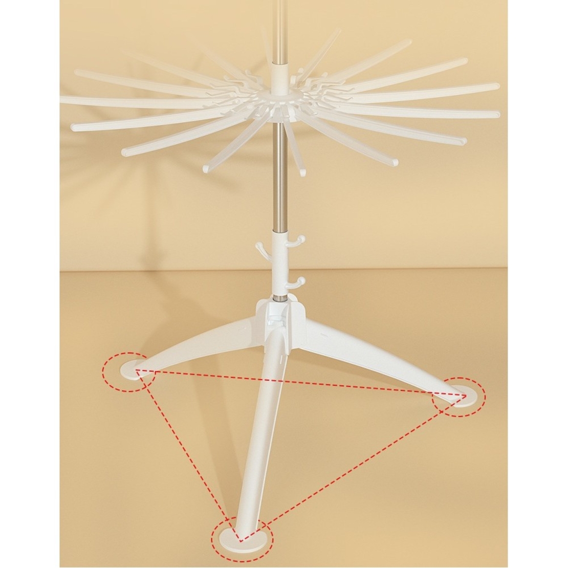 Uscator de Rufe Vertical, Flippy, 3 Niveluri, Pliabil, din ABS+PP+Otel Inoxidabil, Rotire 360 Grade, 178.7 x 75 cm, Alb