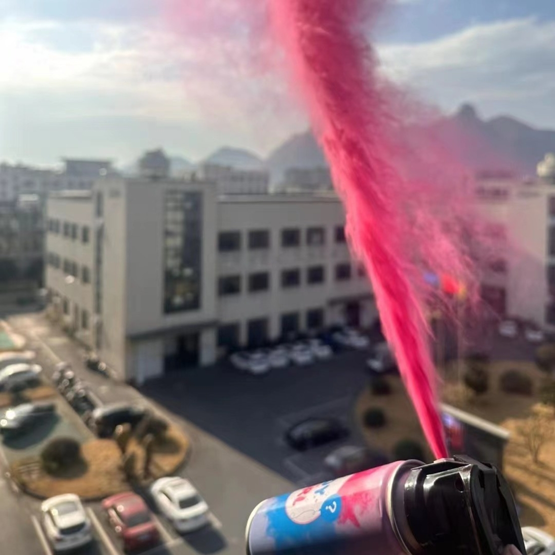 Spray Gender Reveal, Flippy, 260 ml, din Amidon de Porumb, Dezvaluire Gen Bebelusi, Roz