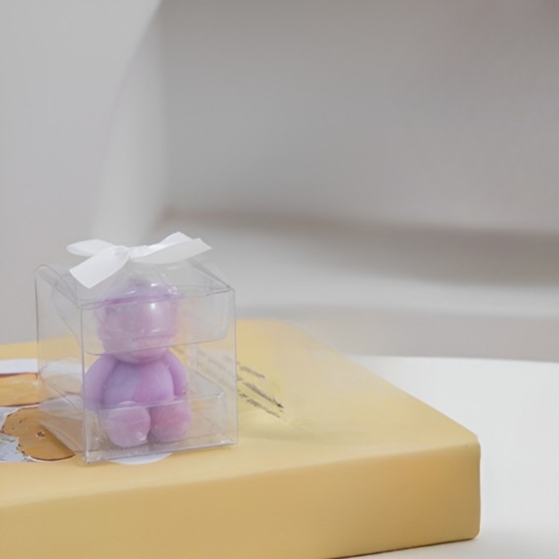 Lumanare Parfumata, Flippy, Model Ursulet, Mov, Aroma de Lavanda, 5.5x3.6x4 cm