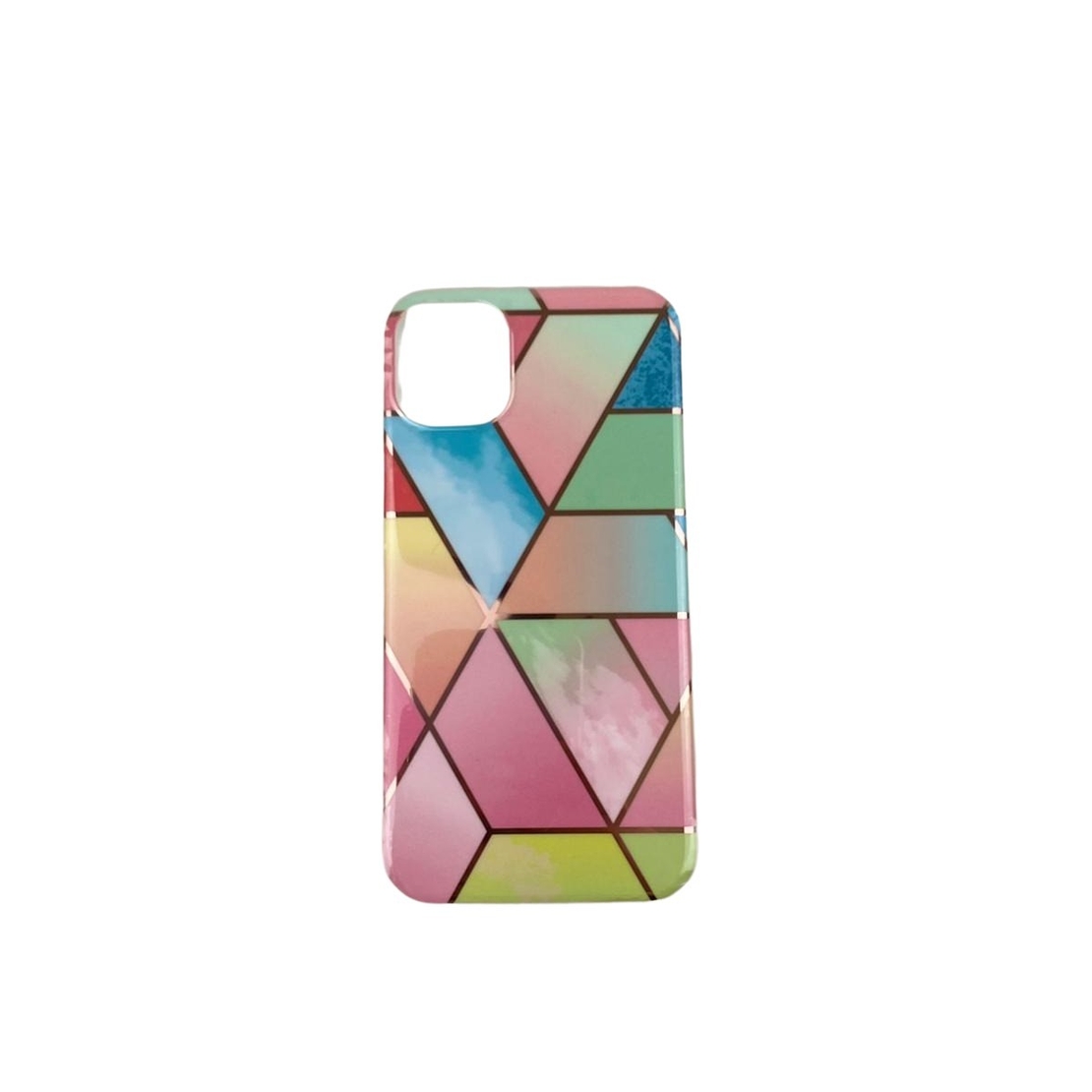 Husa protectie pentru Apple iPhone 11 Soft IMD TPU Marble Geometric Roz