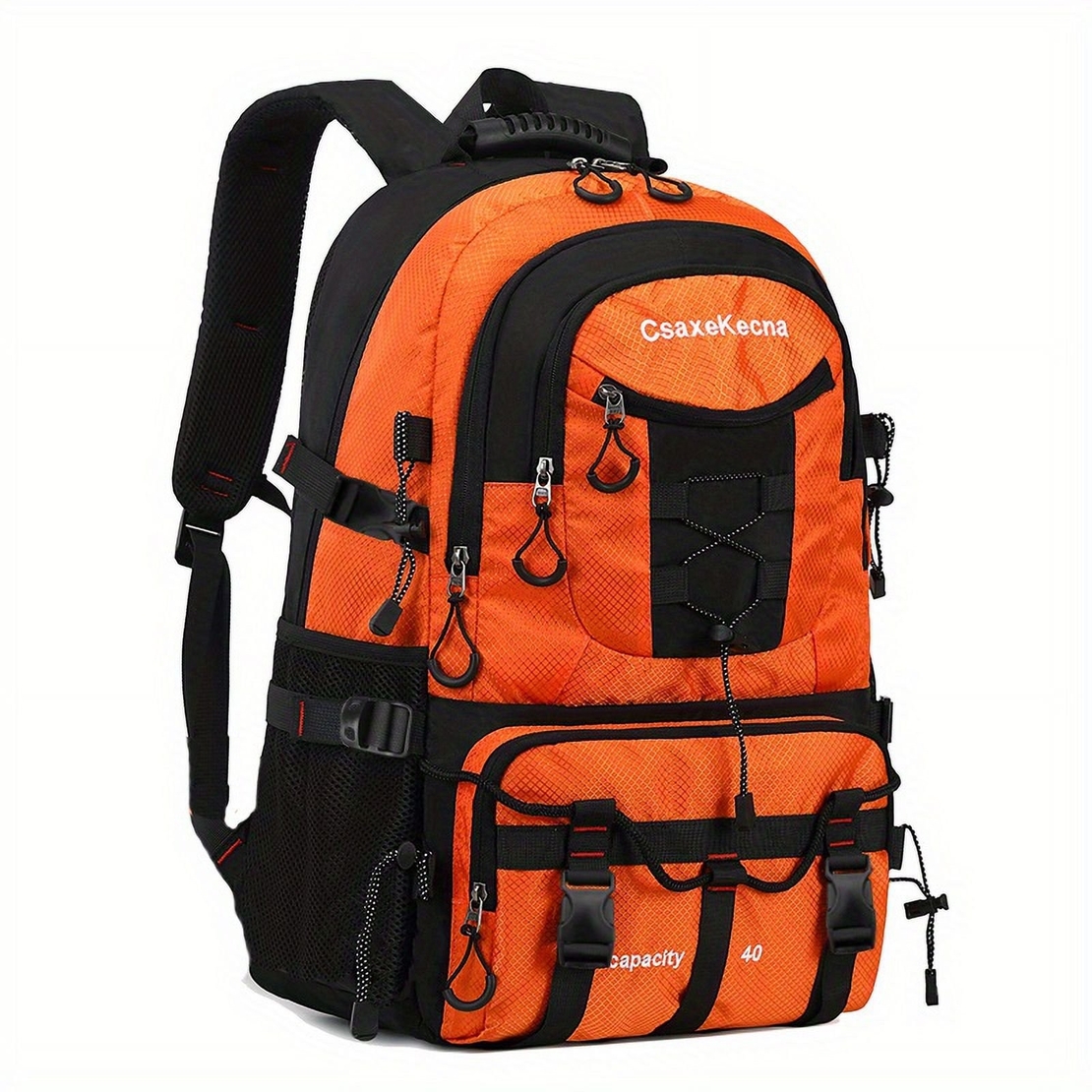 Rucsac Multifunctional de Alpinism, Flippy, Capacitate 36-55 L, de Calatorie, Impermeabil, Slot USB Incarcare Telefon, Bretele Reglabile, 52 x 34 x 19 cm, Portocaliu