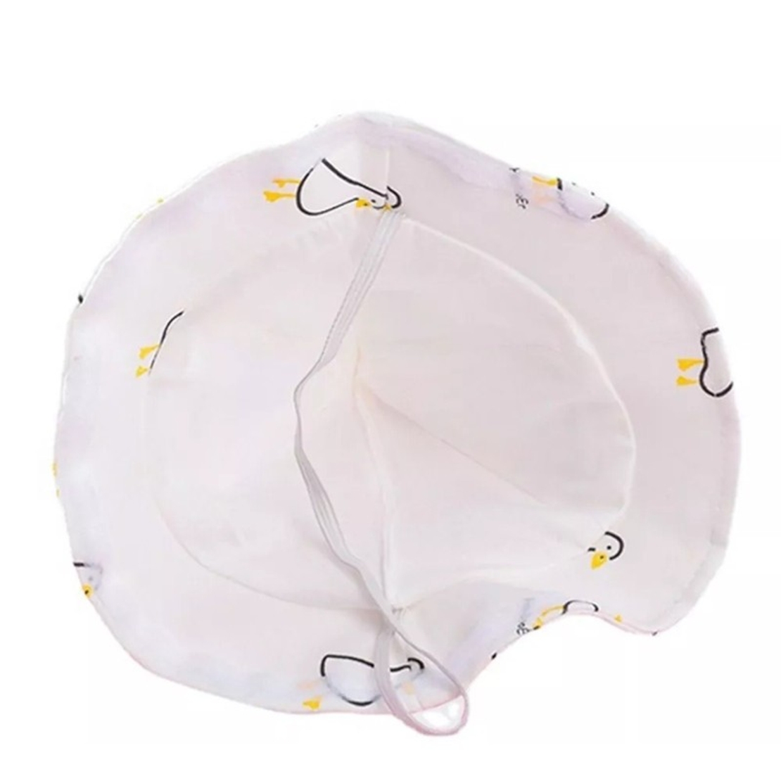 Palarie de Protectie pentru Bebelusi, Flippy, Model Ratuste, Pescareasca, de Primavara si Toamna, cu Masca si Fermoar, 42 cm, pentru 0-3 Luni, Alb