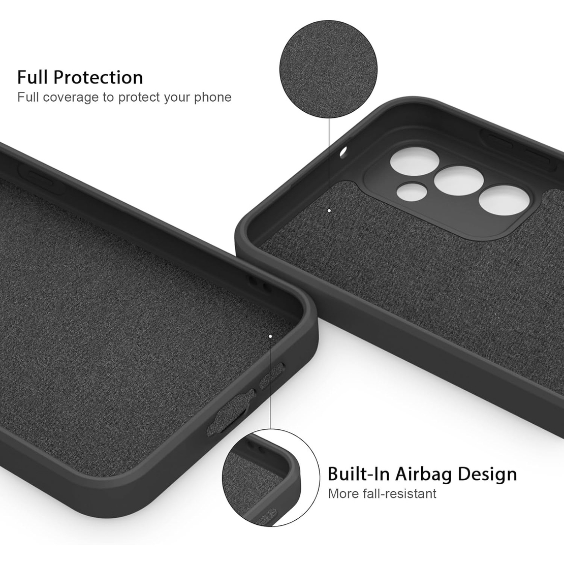 Husa de Protectie, Flippy, pentru Huawei P60 Pro, Liquid Silicone, cu Microfibra pe Interior, Protectie Antisoc, Compatibil Incarcare Wireless, Negru