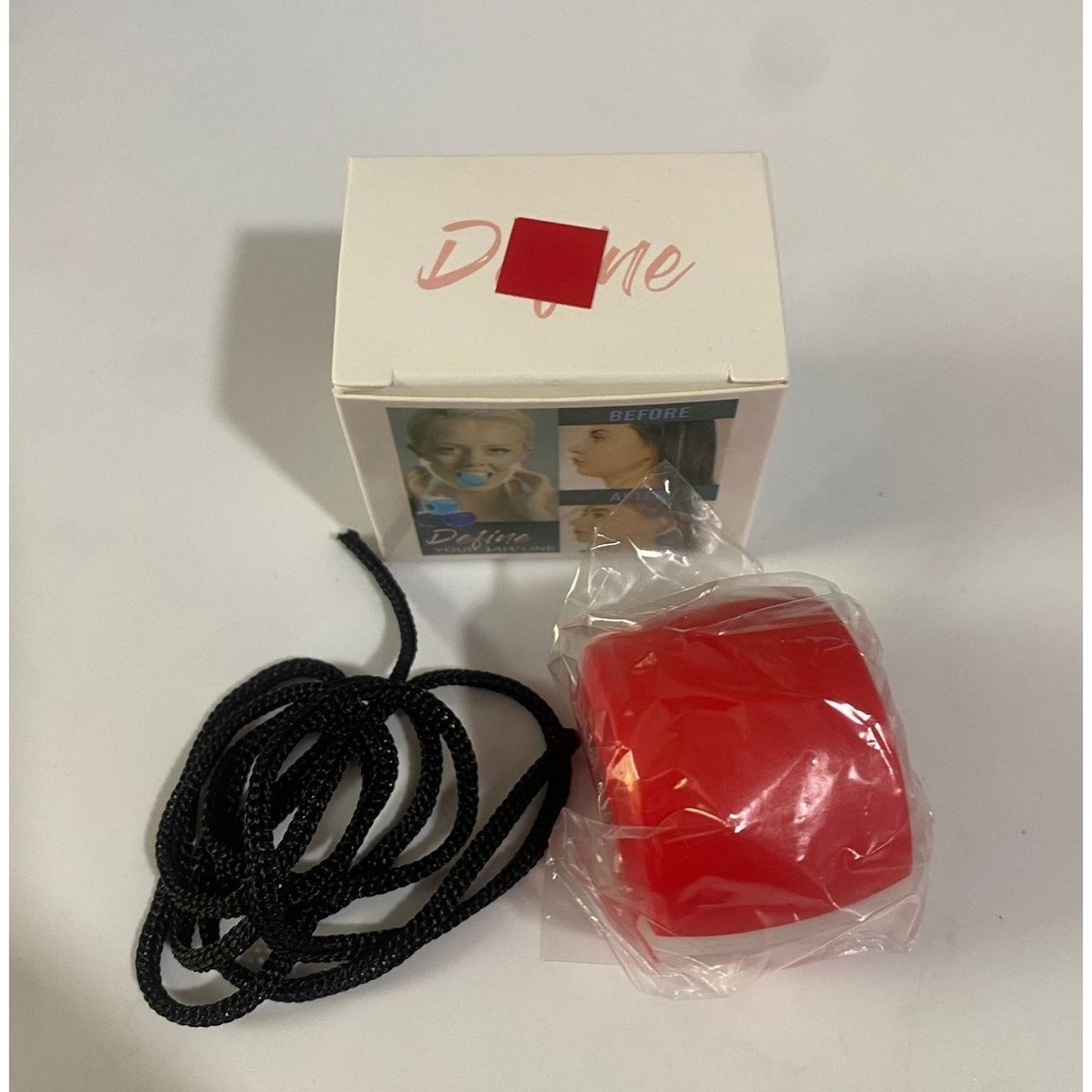 Dispozitiv de Tonifiere Faciala, Flippy, din Silicon, Corectare Mandibula/Maxilar, Rosu