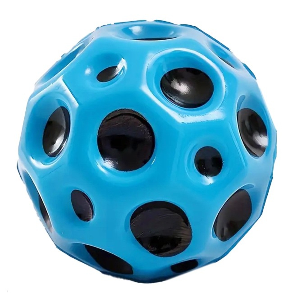 Minge Saltareata Hiperelastica, Flippy, Space Moon Ball foarte Elastica, Antistress pentru Copii, Diametru 66 mm, Albastru