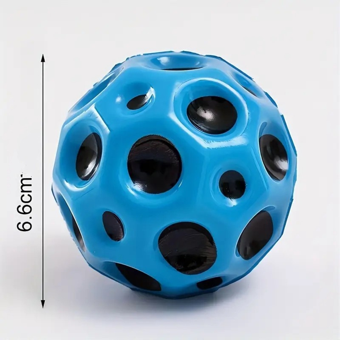 Minge Saltareata Hiperelastica, Flippy, Space Moon Ball foarte Elastica, Antistress pentru Copii, Diametru 66 mm, Albastru