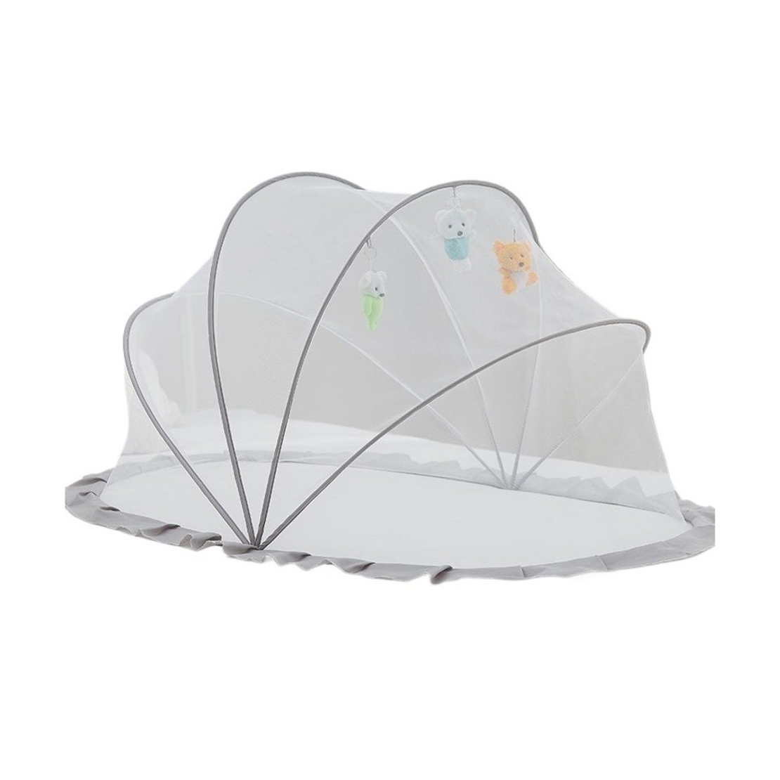 Husa Anti-Tantari, Flippy, Pliabila, Protectie 360 Grade, 0-1 An, 60 x 55 x 5 cm, Gri