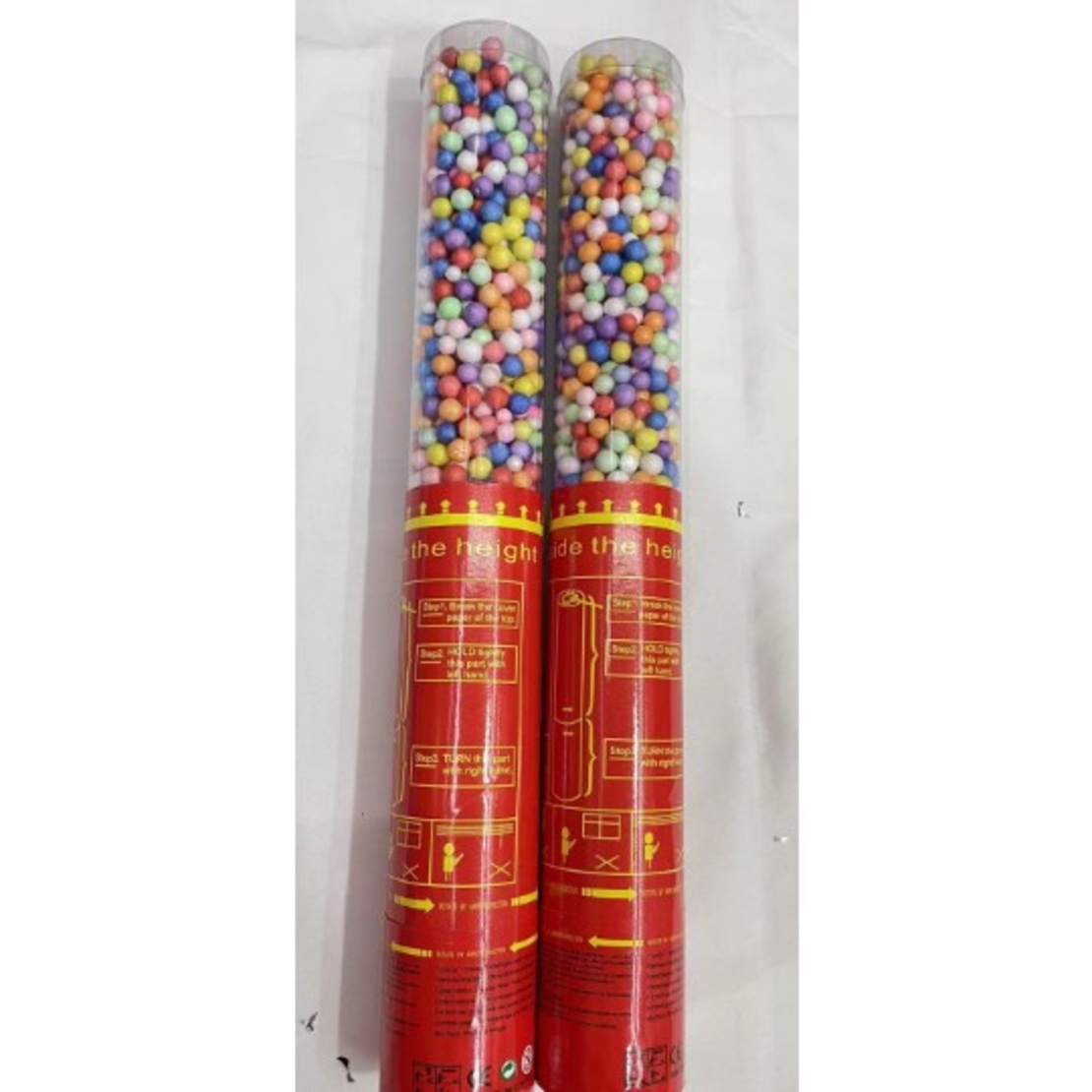 Tun de Confetti, 30 cm. Flippy, Model Bilute, Confetti din Polistiren, Ambalaj de Plastic, Multicolor