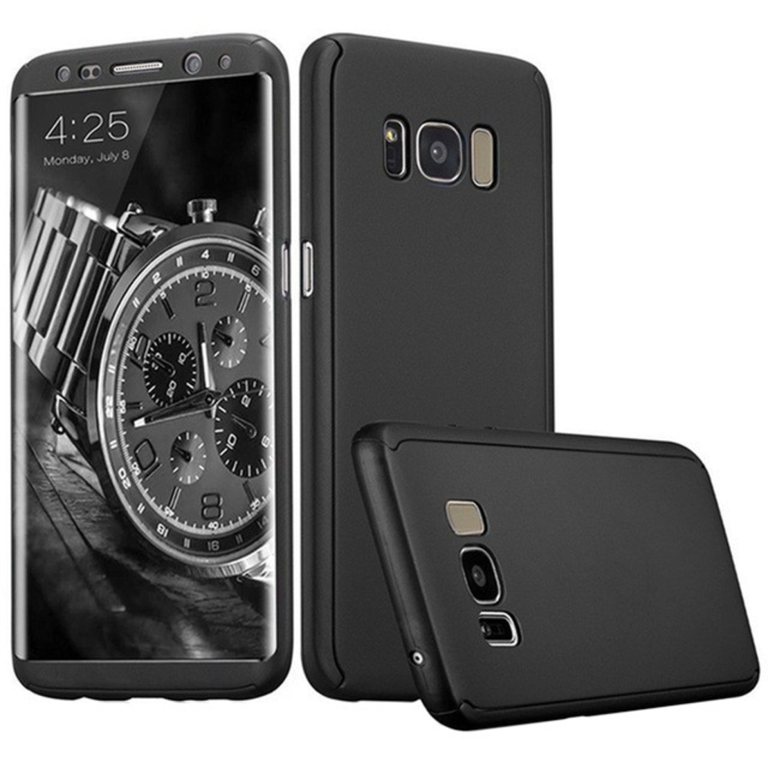 Husa de protectie Flippy compatibila cu Samsung Galaxy S8 Plus Full Cover 360 Negru + Folie de protectie