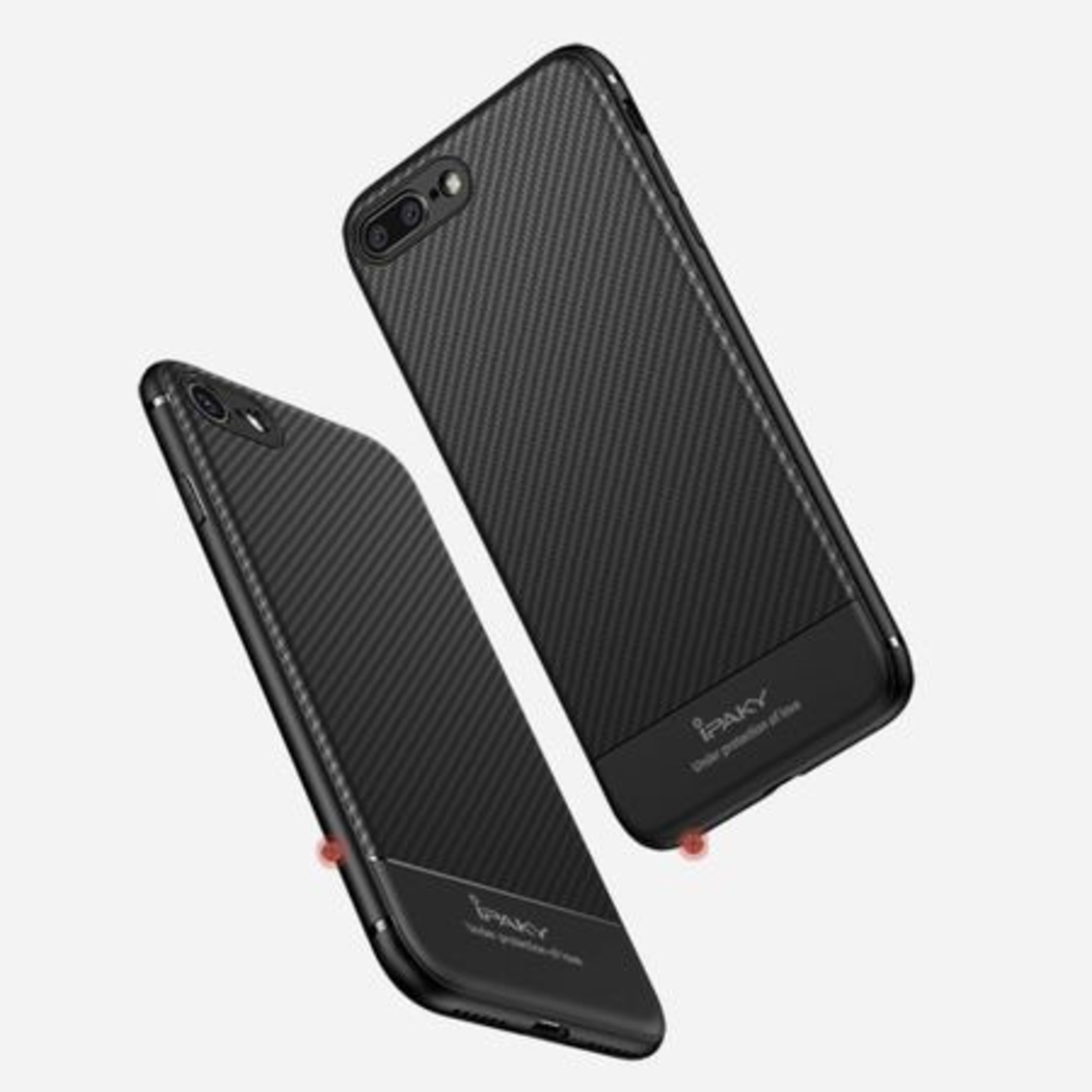 Husa Apple iPhone 7 Plus IPAKY Carbon Fiber Negru